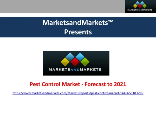 Pest Control Market by Type, Application, Region - Global Forecast 2021