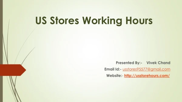 Store working hours