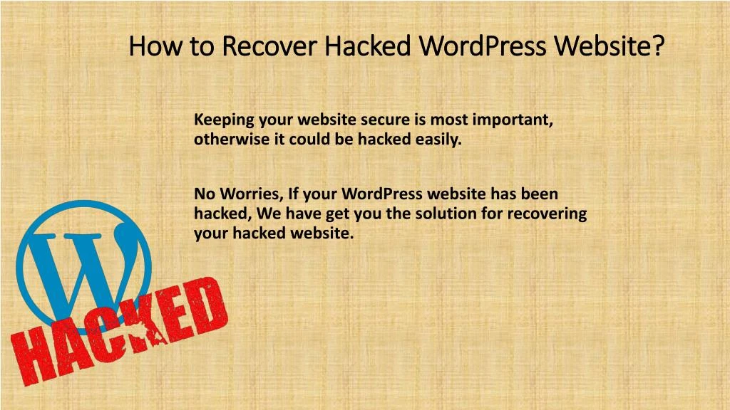 how to recover hacked wordpress website