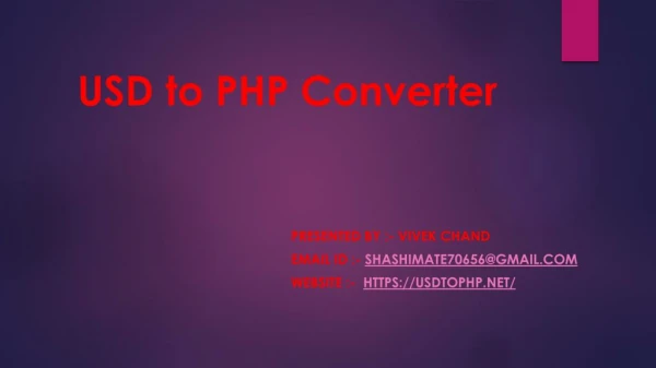 Exchange rate USD to PHP