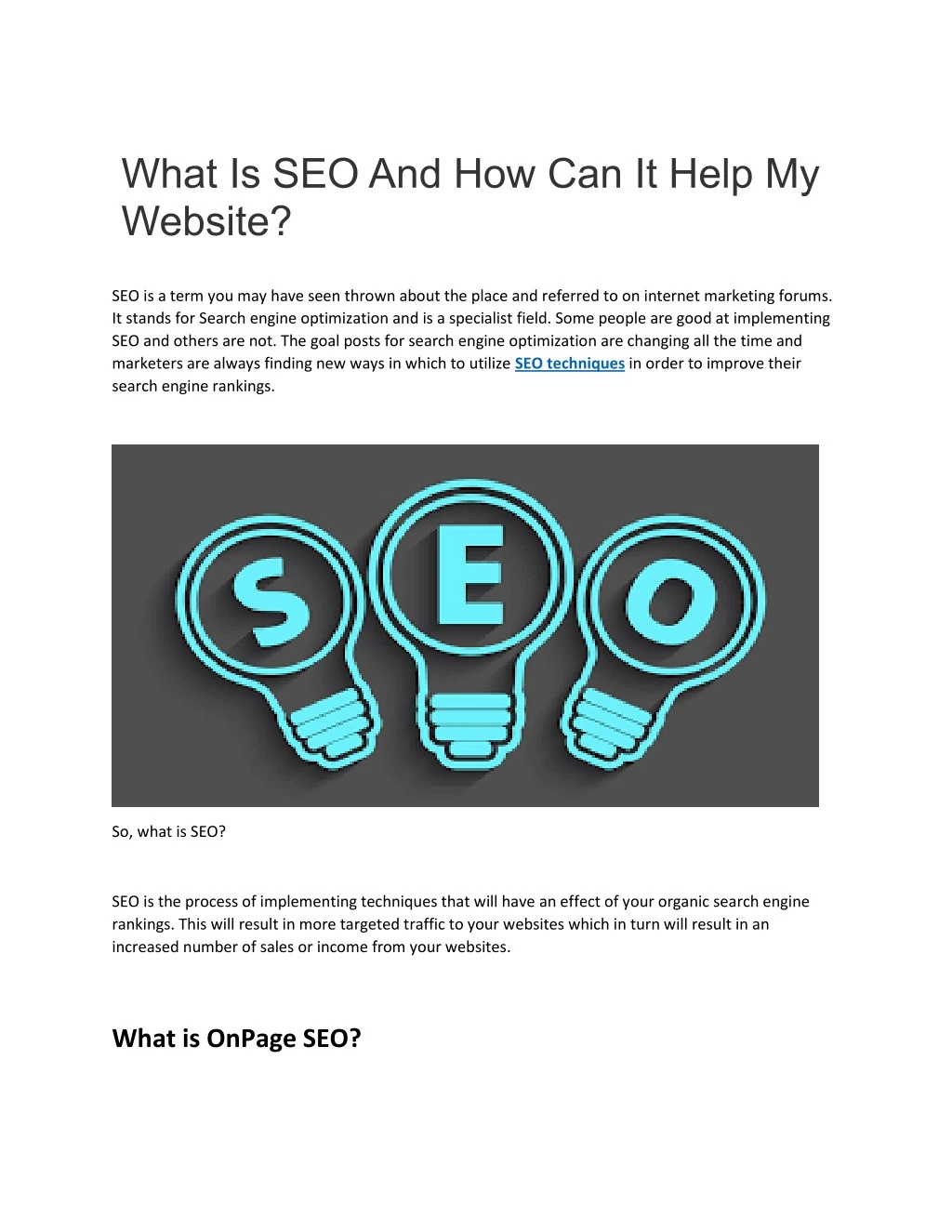 what is seo and how can it help my website