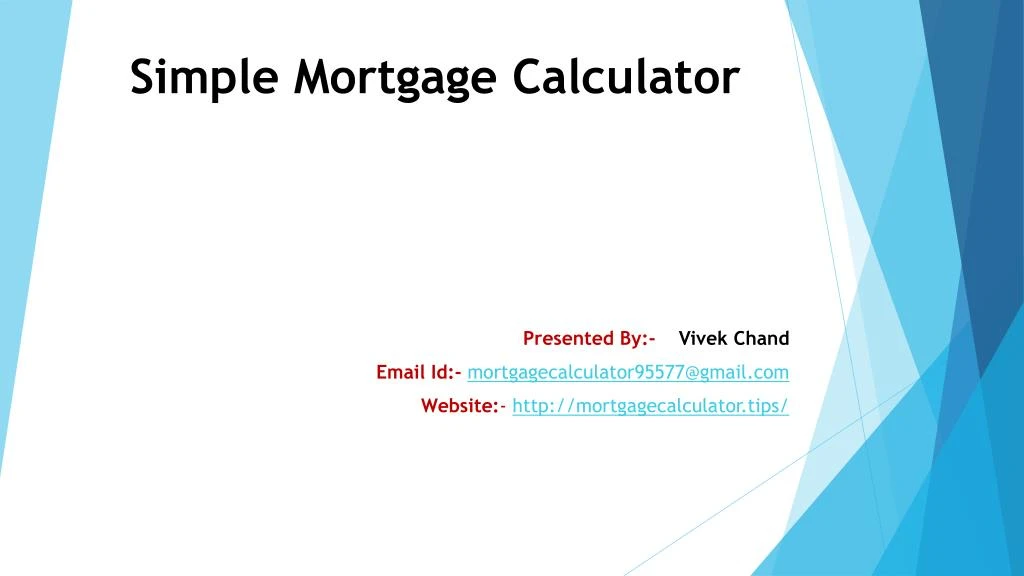 simple mortgage calculator