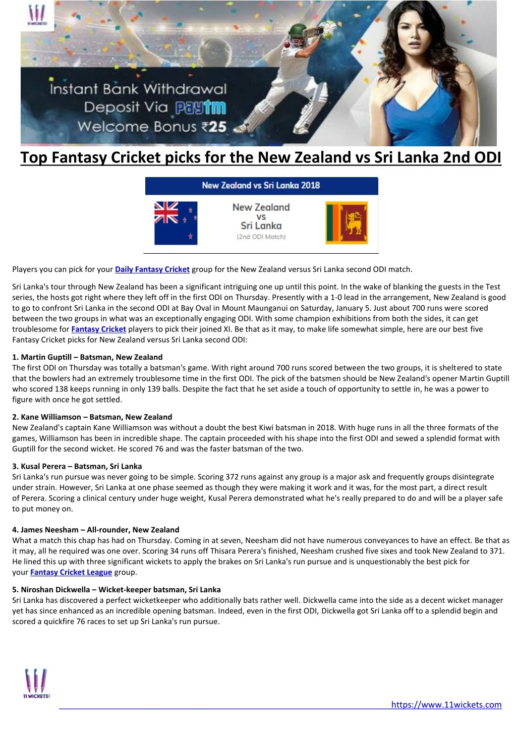 top fantasy cricket picks for the new zealand