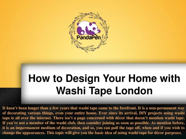 How to Design Your Home with Washi Tape London