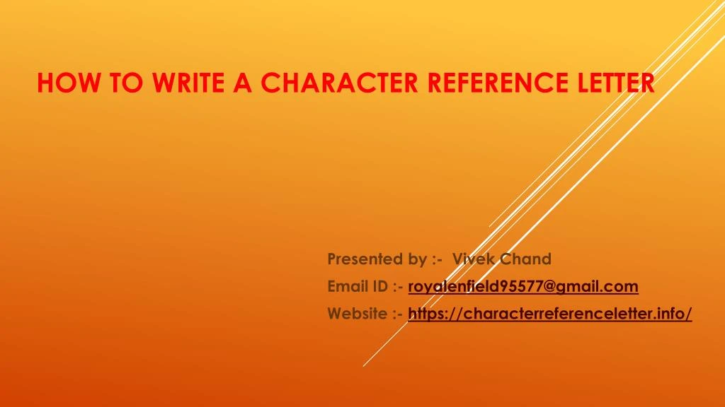 how to write a character reference letter