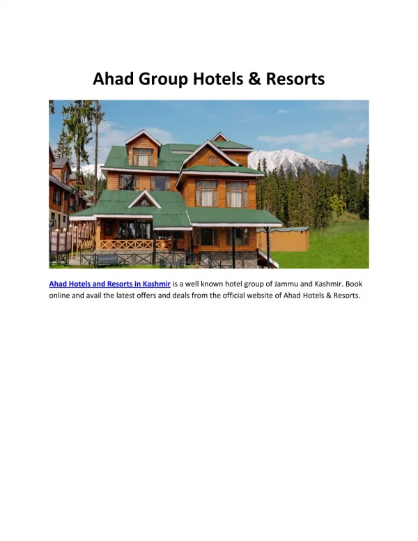 Ahad Hotels & Resorts