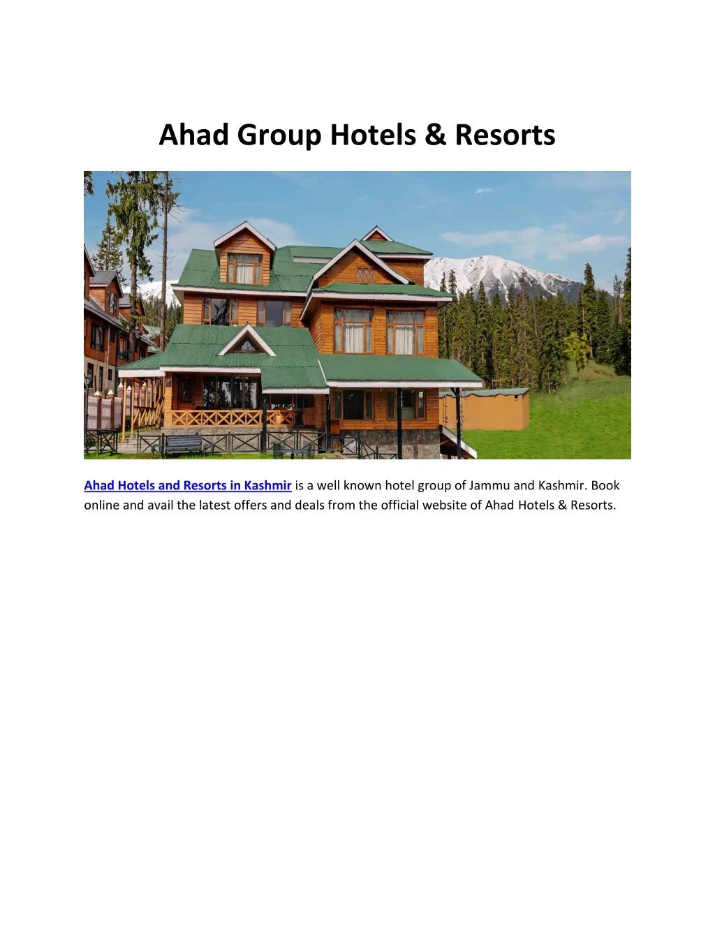 ahad group hotels resorts