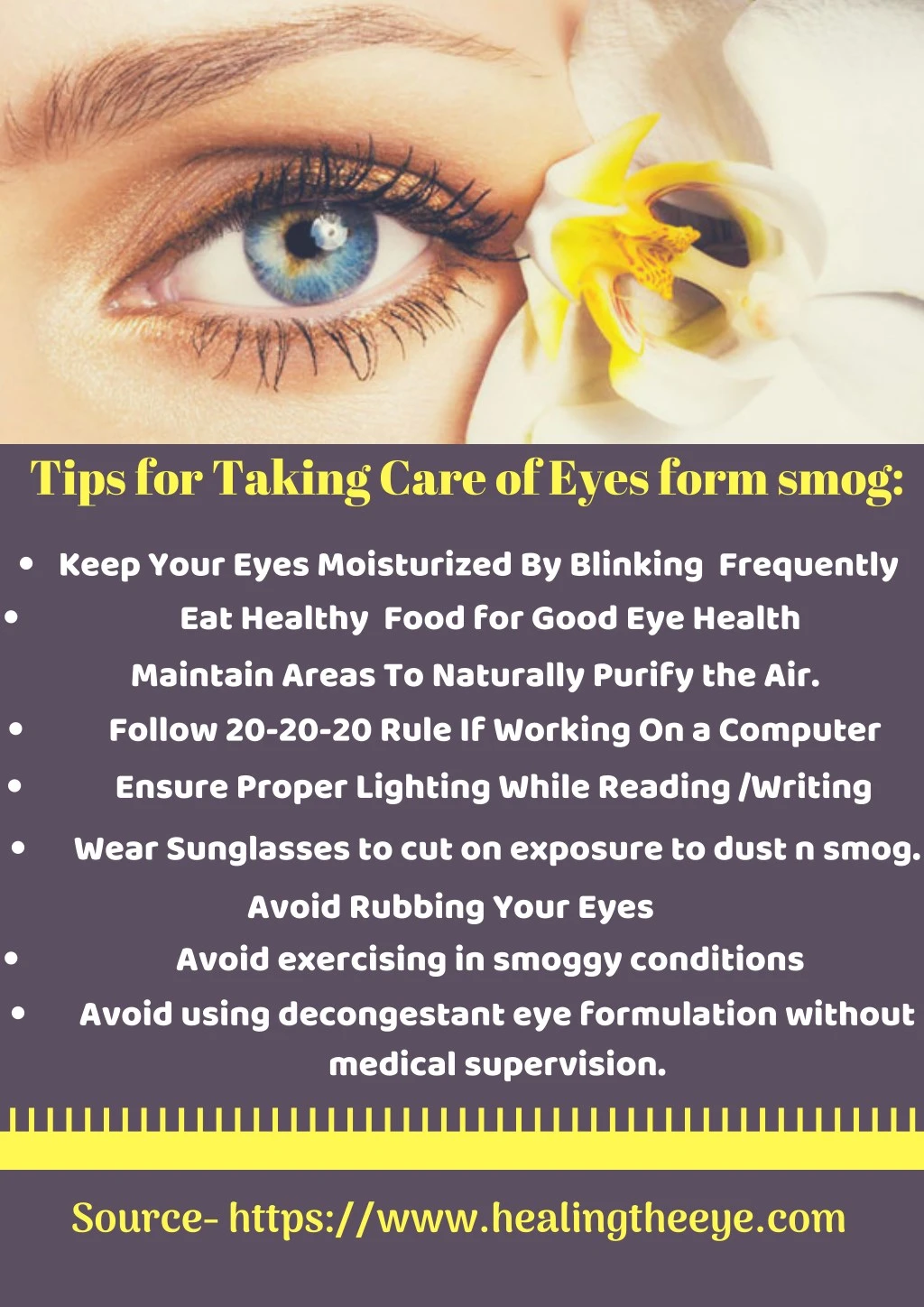 tips for taking care of eyes form smog