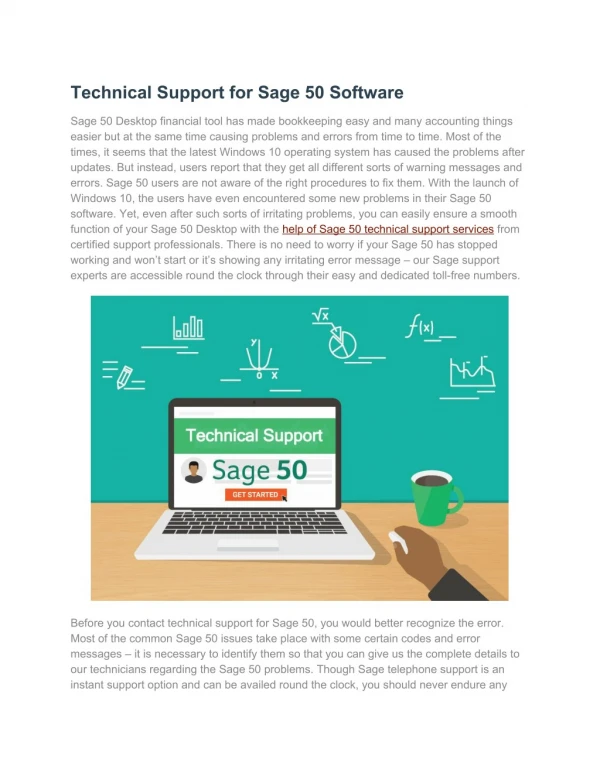 Technical Support for Sage 50 Software