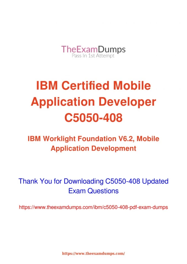 IBM C5050-408 Practice Questions [2019 Updated]