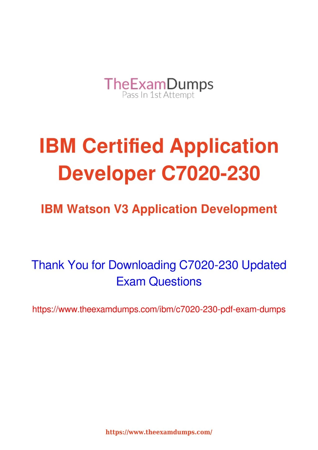 ibm certified application developer c7020 230