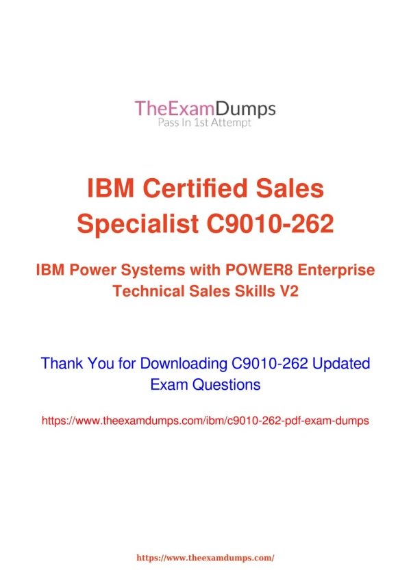 IBM C9010-262 Practice Questions [2019 Updated]