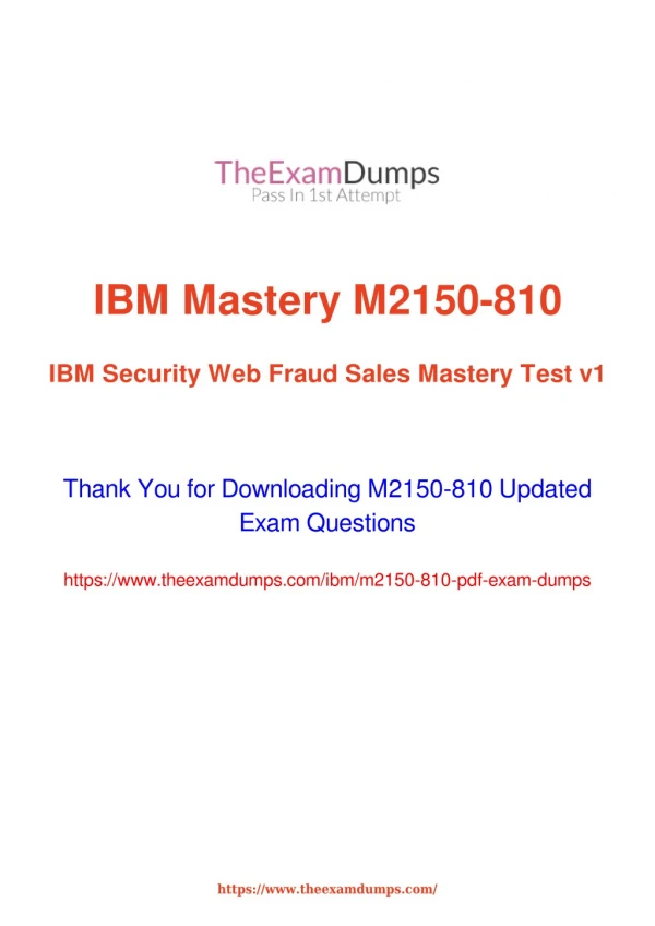 IBM M2150-810 Practice Questions [2019 Updated]
