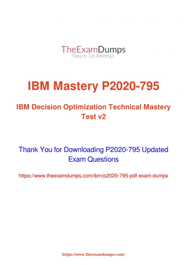 IBM P2020-795 Practice Questions [2019 Updated]