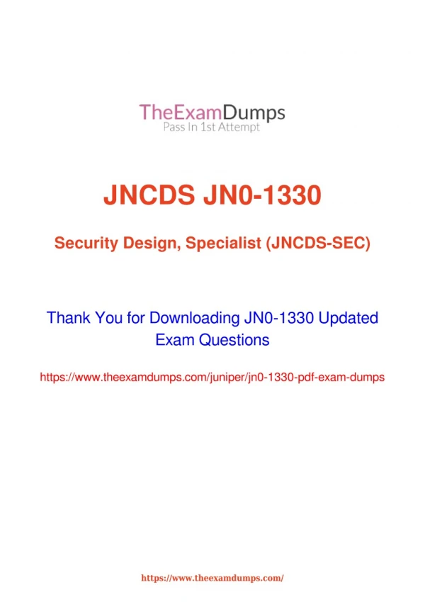 Juniper JNCDS-DC JN0-1330 Practice Questions [2019 Updated]