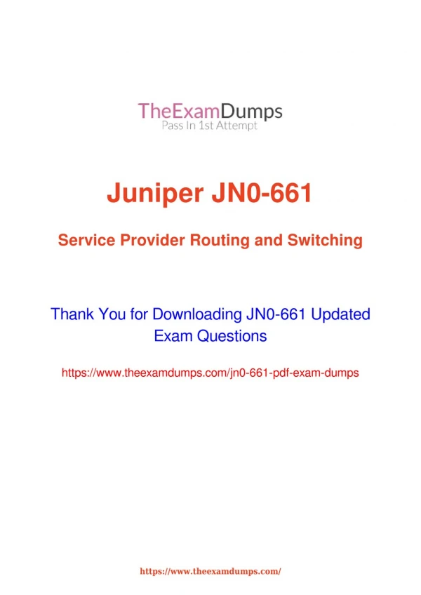 Juniper JNCIS-SP JN0-661 JNCIP-SP Practice Questions [2019 Updated]