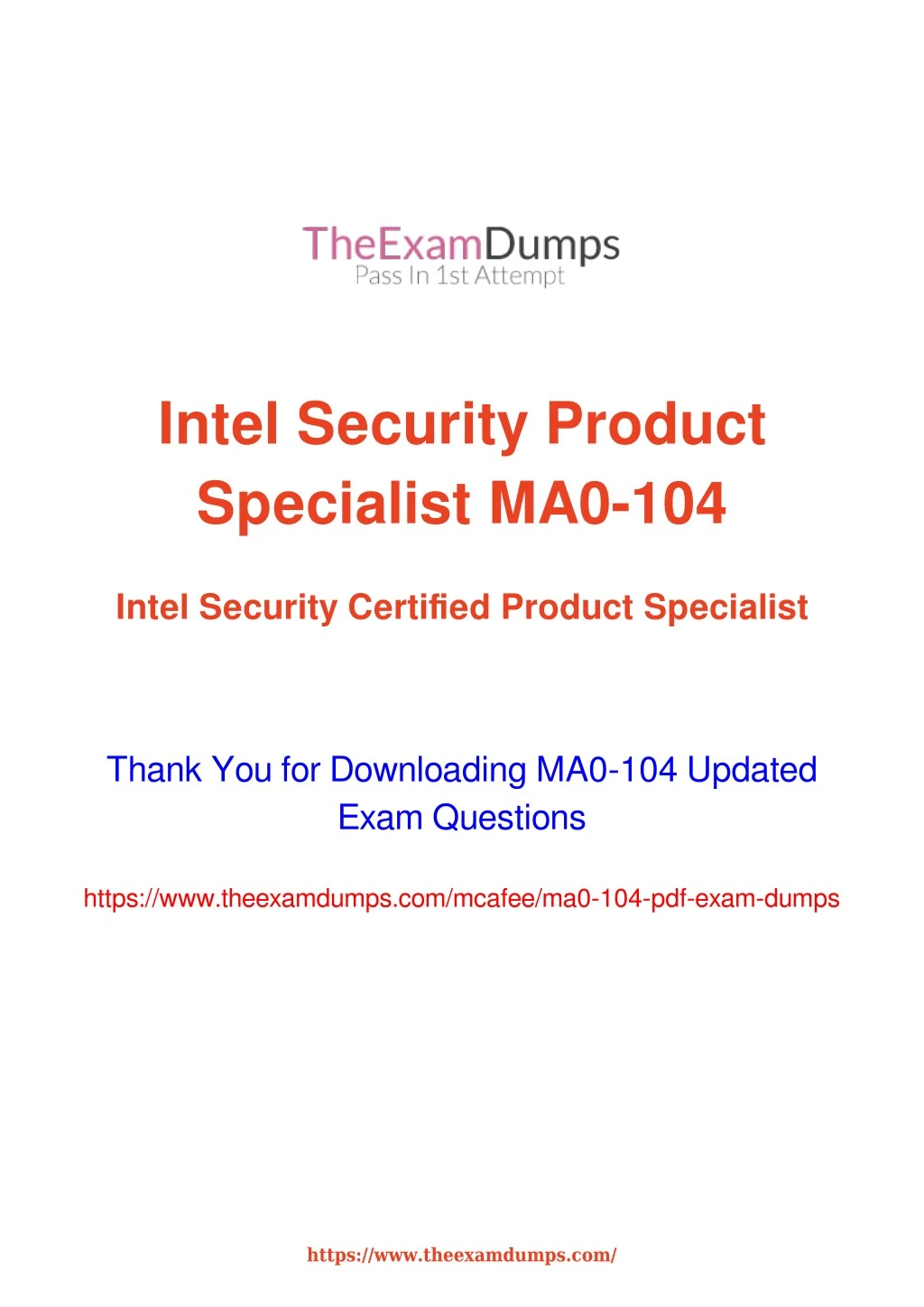 intel security product specialist ma0 104