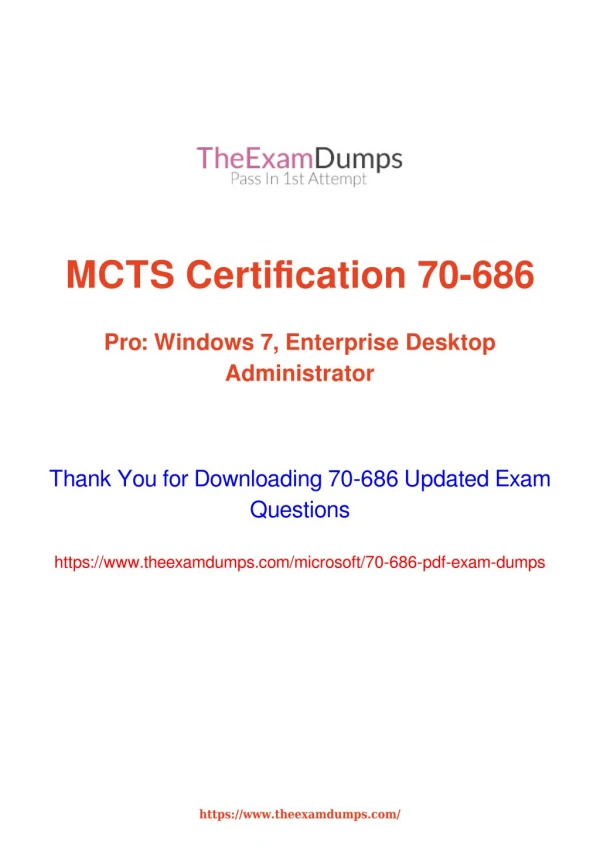 Microsoft MCP 70-686 Practice Questions [2019 Updated]