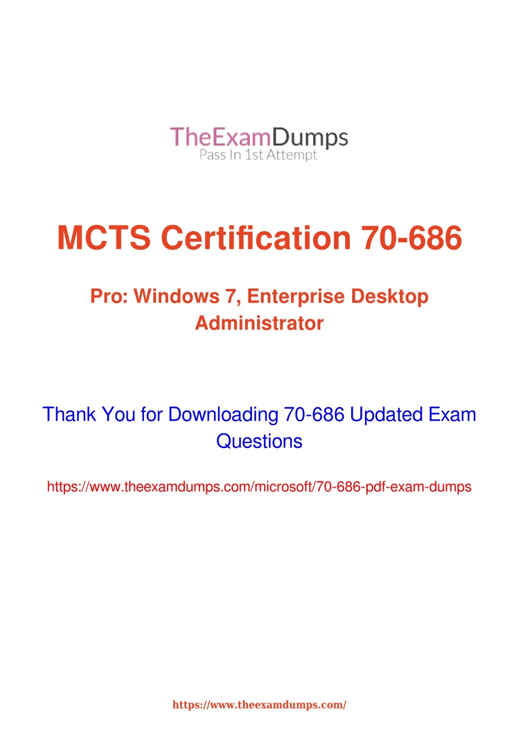 mcts certification 70 686