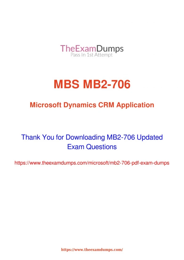 Microsoft MCP MB2-706 Practice Questions [2019 Updated]