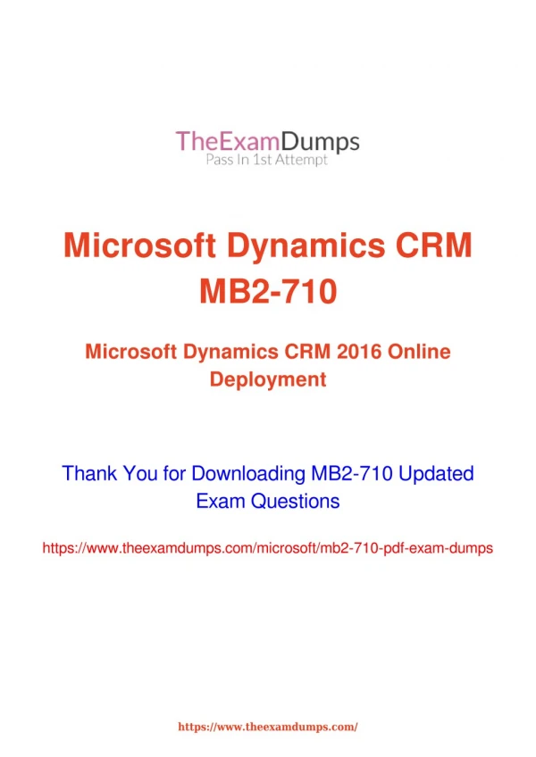 Microsoft MCP MB2-710 Practice Questions [2019 Updated]