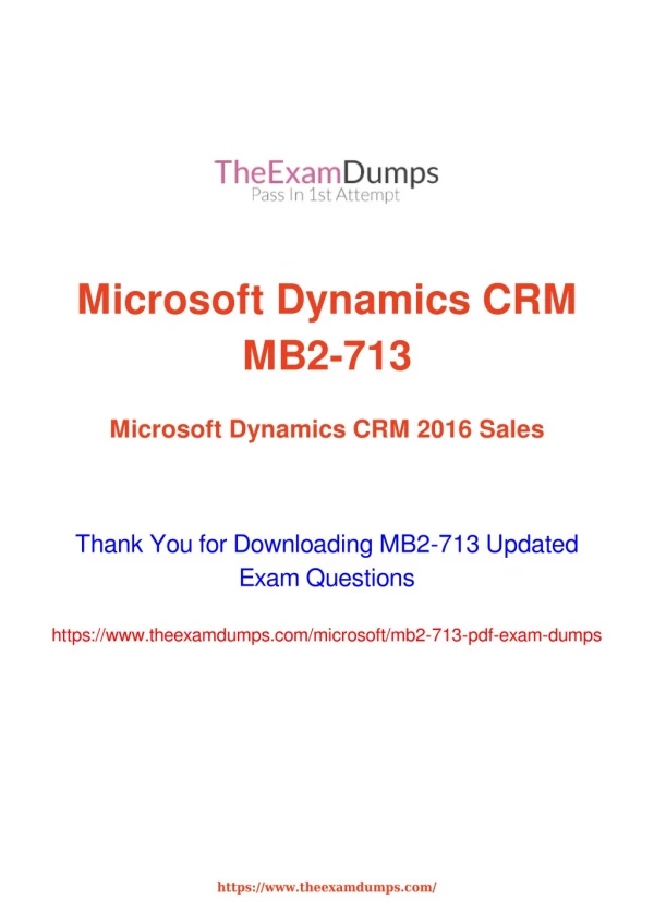 Microsoft MCP MB2-713 Practice Questions [2019 Updated]