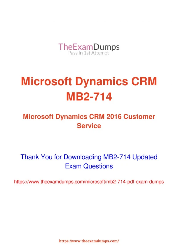 Microsoft MCP MB2-714 Practice Questions [2019 Updated]