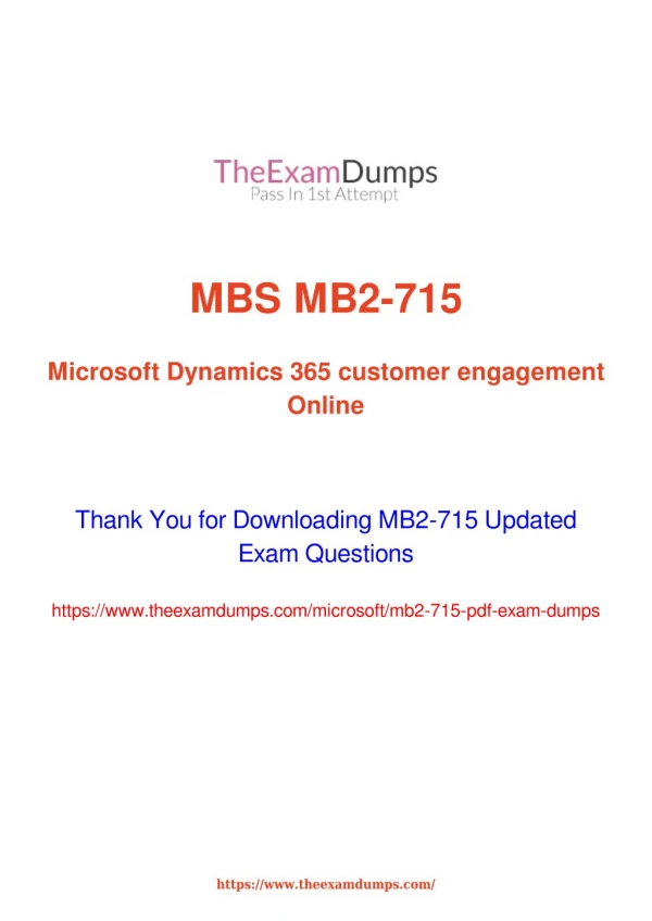 Microsoft MCP MB2-715 Practice Questions [2019 Updated]