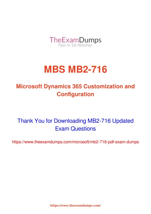 Microsoft MCP MB2-716 Practice Questions [2019 Updated]