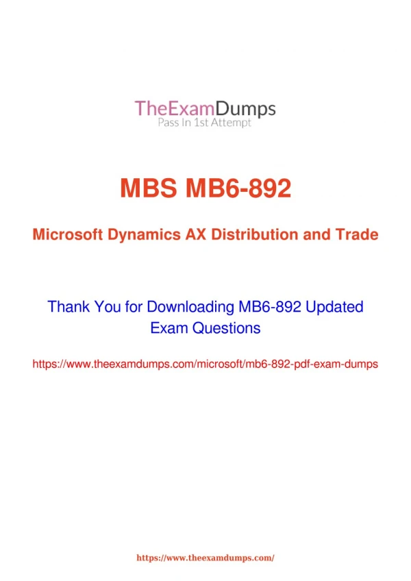 Microsoft MCP MB6-892 Practice Questions [2019 Updated]
