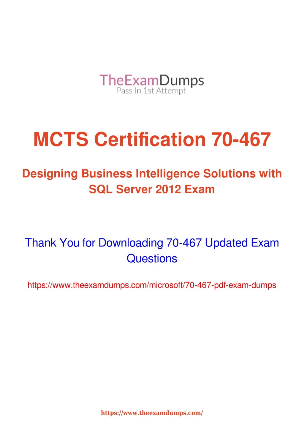 mcts certification 70 467