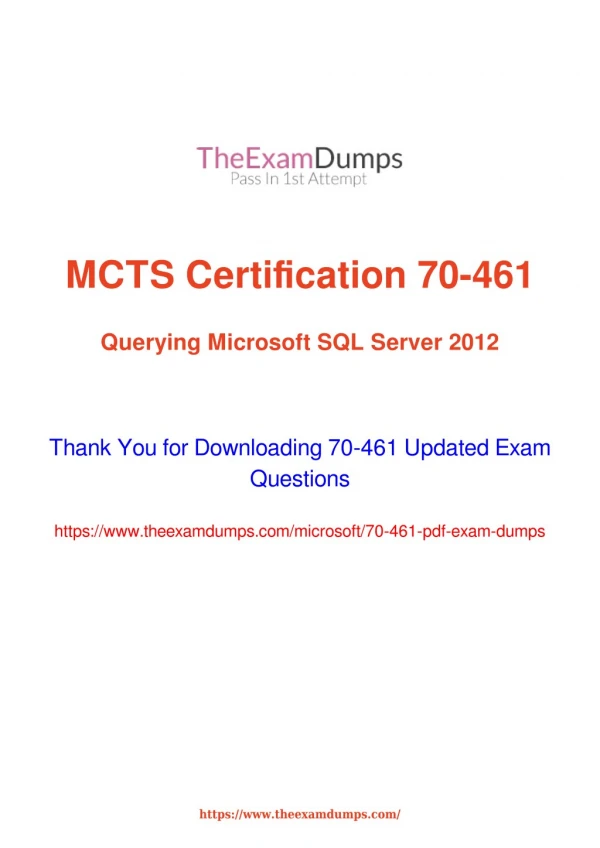 Microsoft 70-461 Practice Questions [2019 Updated]