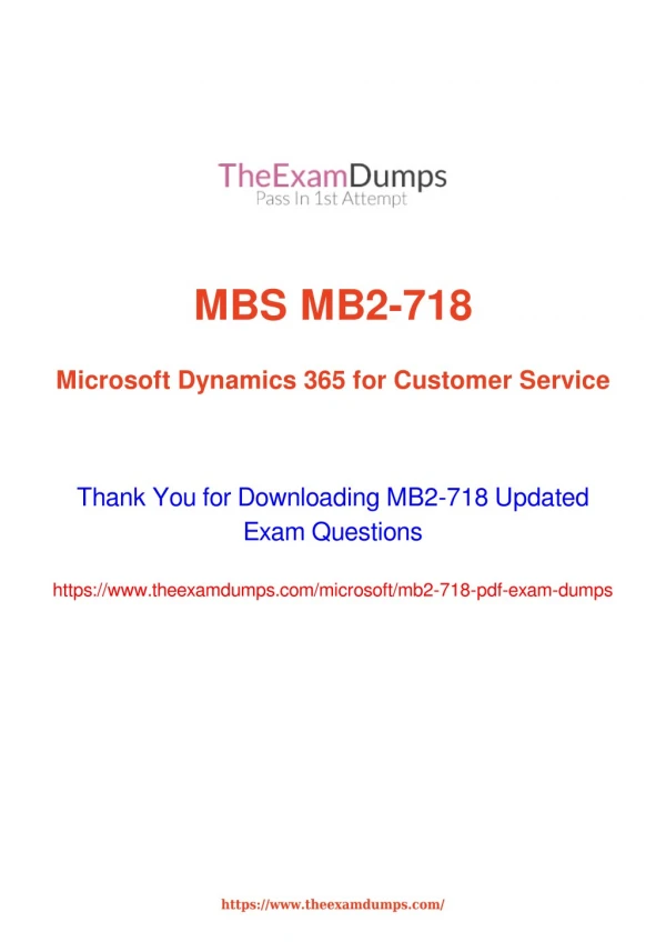 Microsoft MCP MB2-718 Practice Questions [2019 Updated]