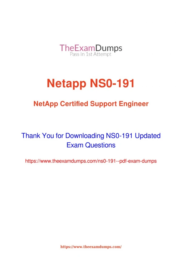 NetApp NCSE NS0-191 NCSE Practice Questions [2019 Updated]