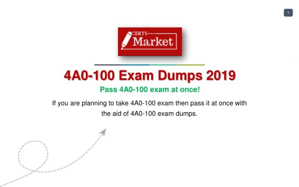 Get 4A0-100 Mock Exam In Lower Cost