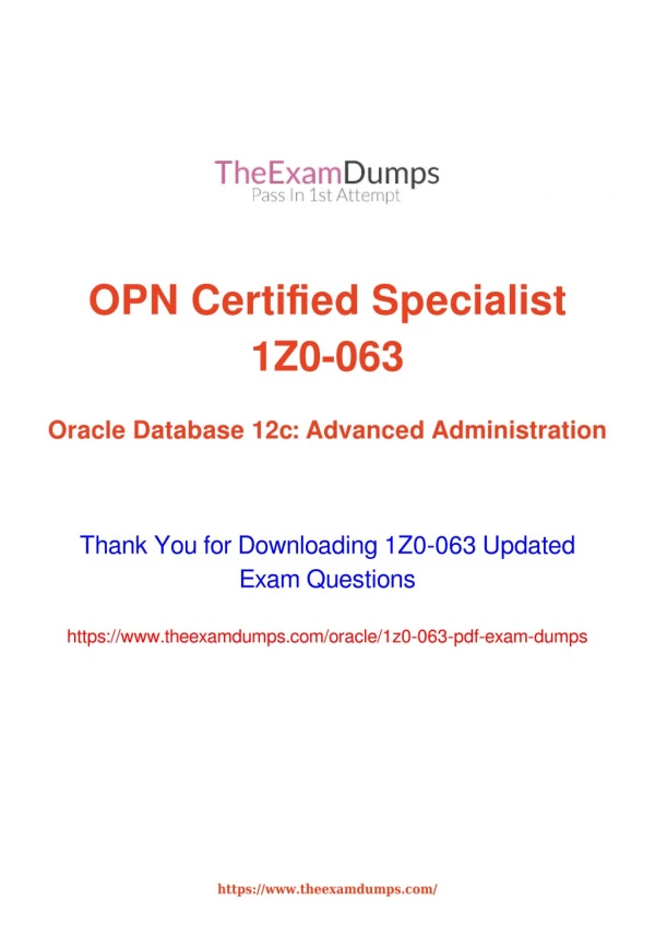 Oracle 1z0-063 Practice Questions [2019 Updated]