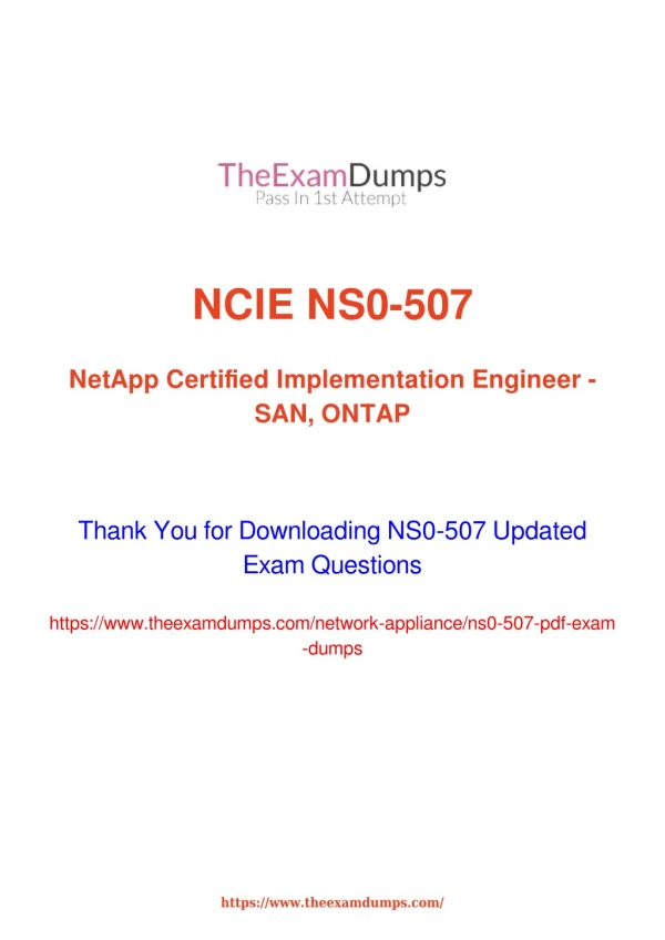 NetApp NCIE NS0-507 NCIE SAN, ONTAP Practice Questions [2019 Updated]