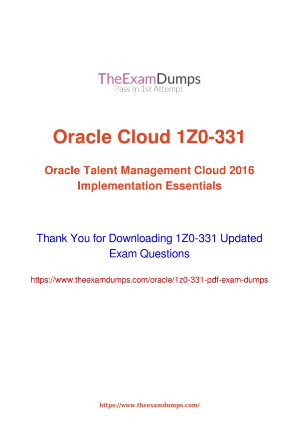 Oracle OPN 1Z0-331 Practice Questions [2019 Updated]