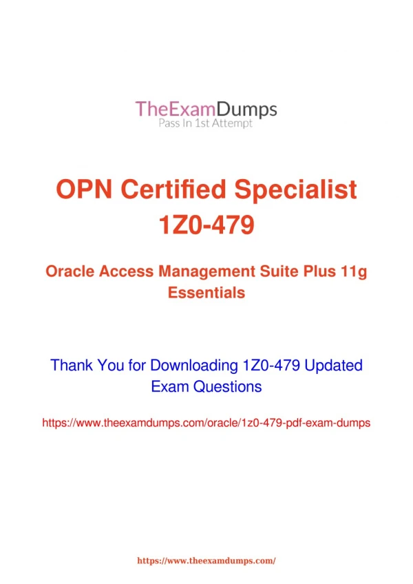 Oracle OPN 1z0-479 Practice Questions [2019 Updated]