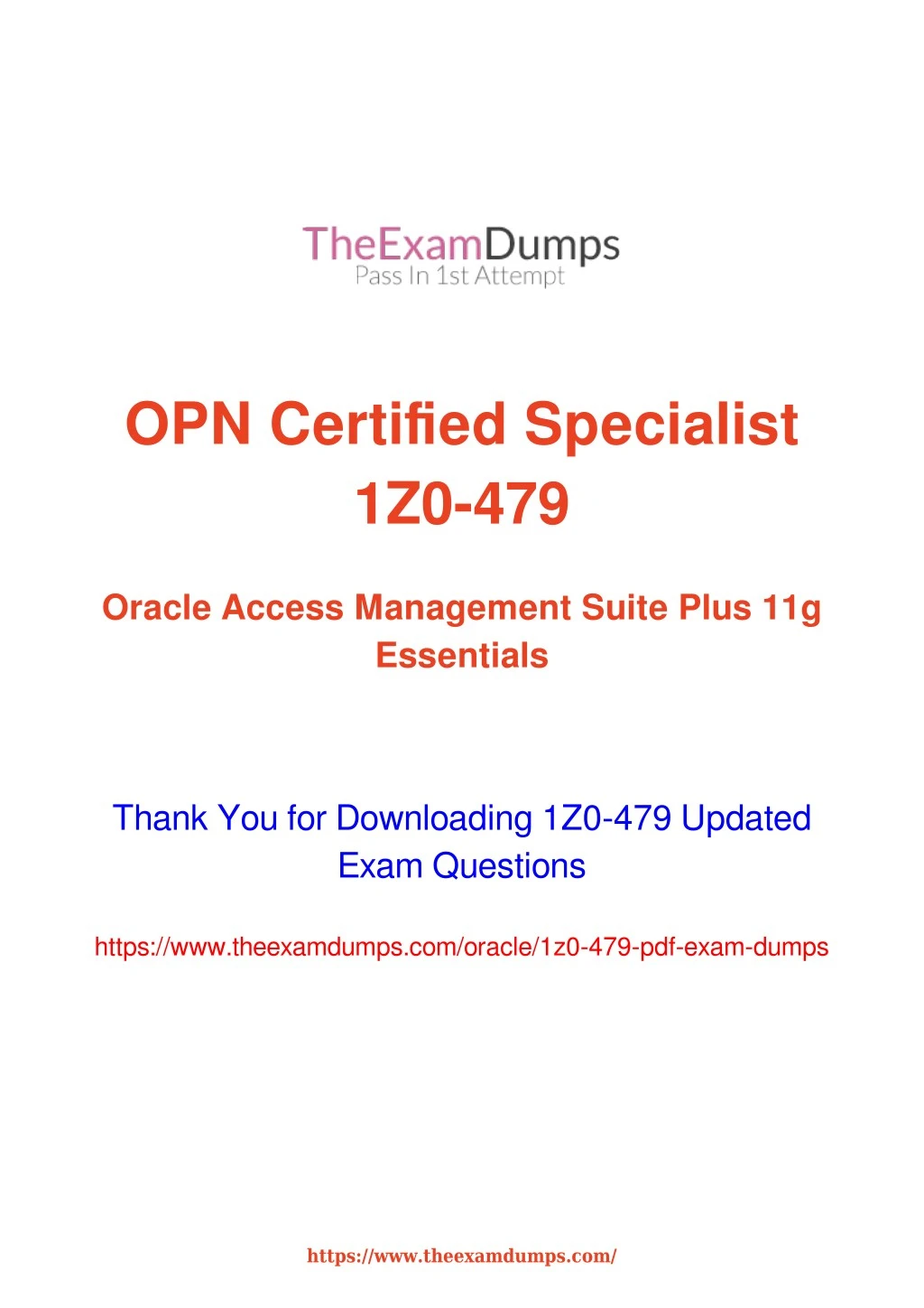 opn certified specialist 1z0 479