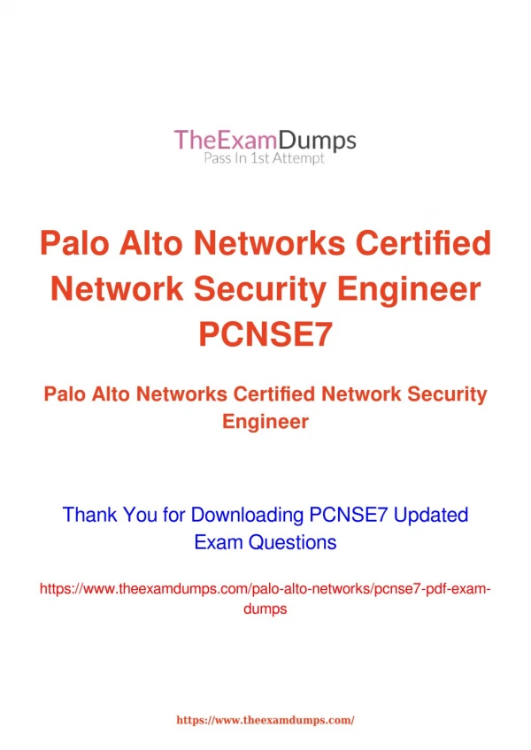 Paloalto Networks PCNSE PCNSE7 PCNSE7 Practice Questions [2019 Updated]