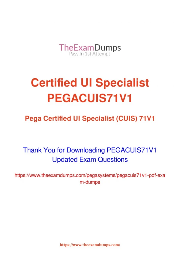 Pegasystems PRPC PEGACUIS71v1 CUIS Practice Questions [2019 Updated]
