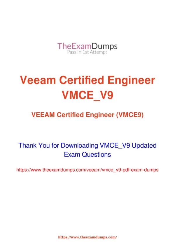 VEEAM VMCE VMCE_V9 VMCE Practice Questions [2019 Updated]