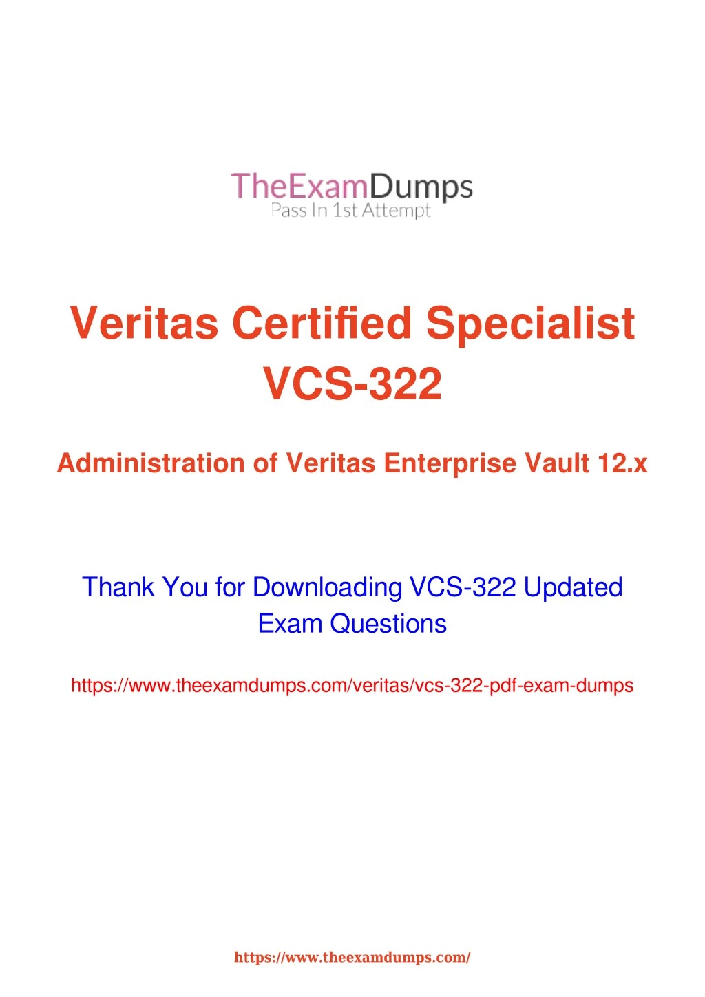 veritas certified specialist vcs 322