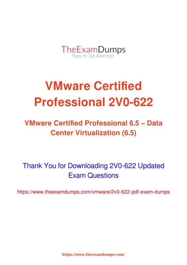VMware VCP6.5-DCV 2V0-622 Practice Questions [2019 Updated]