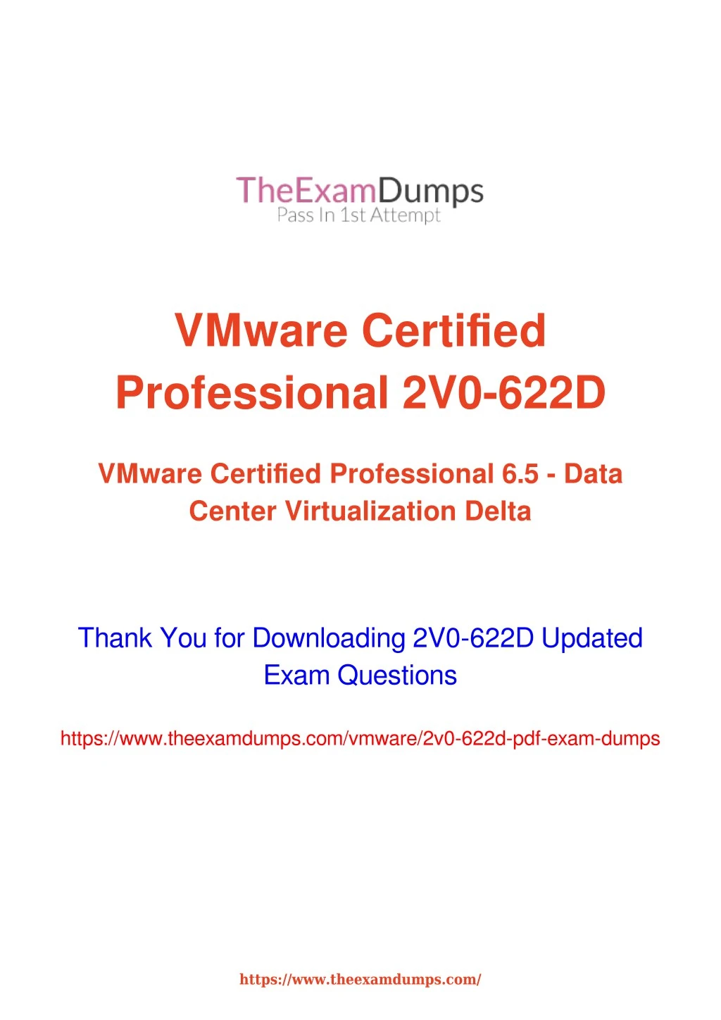 vmware certified professional 2v0 622d