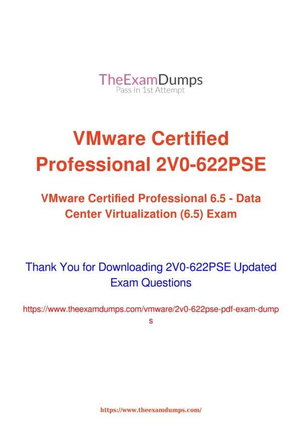 VMware VCP6.5-DCV-PSE 2V0-622PSE Practice Questions [2019 Updated]