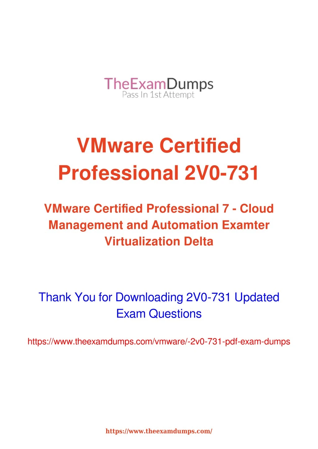 vmware certified professional 2v0 731