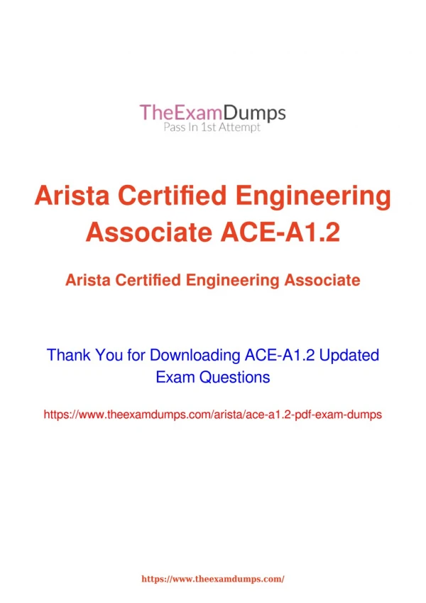 Arista ACEA ACE-A1.2 Practice Questions [2019 Updated]