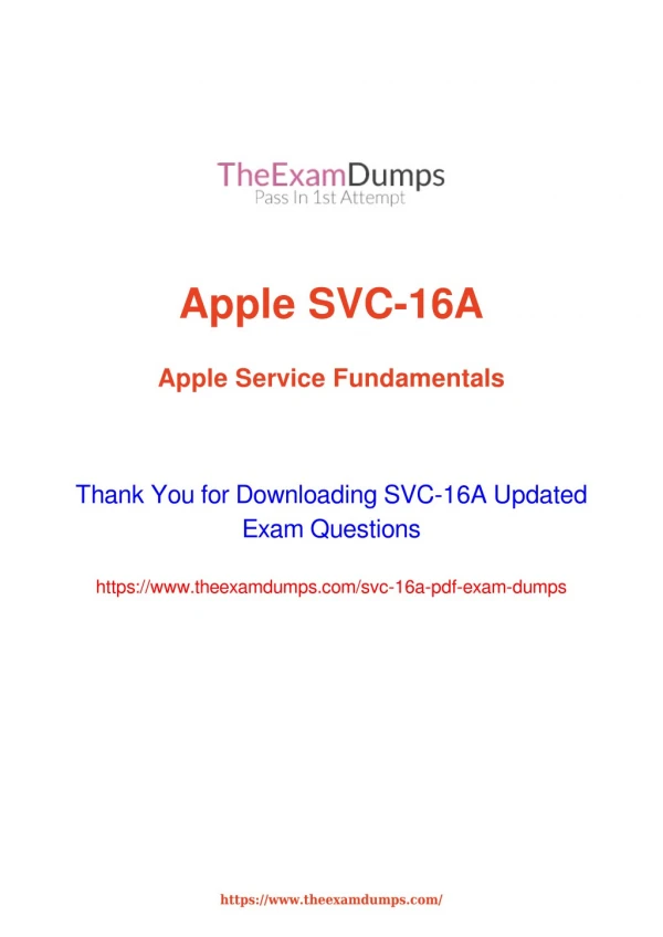 Apple SVC-16A Practice Questions [2019 Updated]